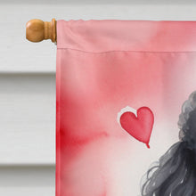 Load image into Gallery viewer, Black Poodle My Valentine House Flag