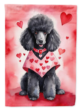 Load image into Gallery viewer, Black Poodle Valentine’s Day Garden Flag – Dog-Themed Heart Yard Decor