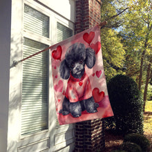 Load image into Gallery viewer, Black Poodle My Valentine House Flag
