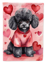Load image into Gallery viewer, Black Poodle My Valentine House Flag