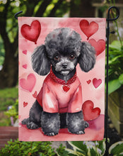 Load image into Gallery viewer, Black Poodle Valentine’s Day Garden Flag – Dog-Themed Heart Yard Decor