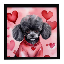 Load image into Gallery viewer, Black Poodle My Valentine Framed Metal Print