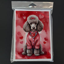 Load image into Gallery viewer, Chocolate Poodle My Valentine Greeting Cards - Blank Note Cards – 8-Pack of Artist-Designed Cards with Envelopes