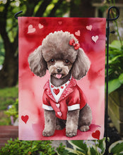 Load image into Gallery viewer, Chocolate Poodle Valentine’s Day Garden Flag – Dog-Themed Heart Yard Decor
