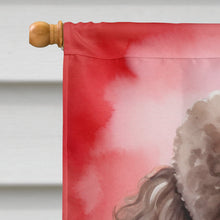 Load image into Gallery viewer, Chocolate Poodle My Valentine House Flag