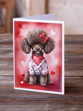 Load image into Gallery viewer, Chocolate Poodle My Valentine Greeting Cards - Blank Note Cards – 8-Pack of Artist-Designed Cards with Envelopes