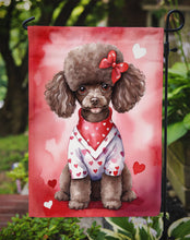 Load image into Gallery viewer, Chocolate Poodle Valentine’s Day Garden Flag – Dog-Themed Heart Yard Decor