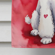 Load image into Gallery viewer, White Poodle My Valentine House Flag