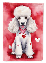 Load image into Gallery viewer, White Poodle My Valentine House Flag