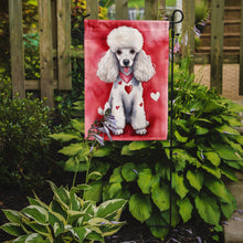 Load image into Gallery viewer, White Poodle Valentine’s Day Garden Flag – Dog-Themed Heart Yard Decor
