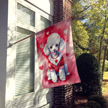 Load image into Gallery viewer, White Poodle My Valentine House Flag