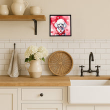 Load image into Gallery viewer, White Poodle My Valentine Framed Metal Print