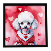 Load image into Gallery viewer, White Poodle My Valentine Framed Metal Print