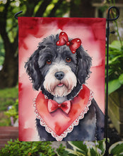 Load image into Gallery viewer, Portuguese Water Dog Valentine’s Day Garden Flag – Dog-Themed Heart Yard Decor