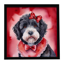 Load image into Gallery viewer, Portuguese Water Dog My Valentine Framed Metal Print