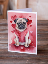 Load image into Gallery viewer, Pug My Valentine Greeting Cards - Blank Note Cards – 8-Pack of Artist-Designed Cards with Envelopes
