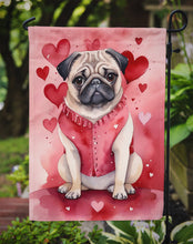 Load image into Gallery viewer, Pug Valentine’s Day Garden Flag – Dog-Themed Heart Yard Decor