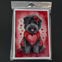Load image into Gallery viewer, Puli My Valentine Greeting Cards - Blank Note Cards – 8-Pack of Artist-Designed Cards with Envelopes