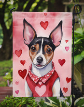 Load image into Gallery viewer, Rat Terrier Valentine’s Day Garden Flag – Dog-Themed Heart Yard Decor