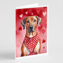 Load image into Gallery viewer, Rhodesian Ridgeback My Valentine Greeting Cards - Blank Note Cards – 8-Pack of Artist-Designed Cards with Envelopes