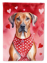 Load image into Gallery viewer, Rhodesian Ridgeback Valentine’s Day Garden Flag – Dog-Themed Heart Yard Decor