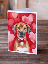 Load image into Gallery viewer, Rhodesian Ridgeback My Valentine Greeting Cards - Blank Note Cards – 8-Pack of Artist-Designed Cards with Envelopes
