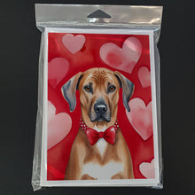 Load image into Gallery viewer, Rhodesian Ridgeback My Valentine Greeting Cards - Blank Note Cards – 8-Pack of Artist-Designed Cards with Envelopes