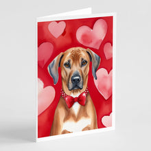 Load image into Gallery viewer, Rhodesian Ridgeback My Valentine Greeting Cards - Blank Note Cards – 8-Pack of Artist-Designed Cards with Envelopes