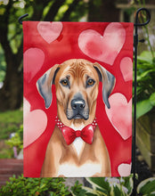 Load image into Gallery viewer, Rhodesian Ridgeback Valentine’s Day Garden Flag – Dog-Themed Heart Yard Decor
