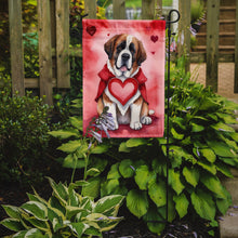 Load image into Gallery viewer, Saint Bernard Valentine’s Day Garden Flag – Dog-Themed Heart Yard Decor
