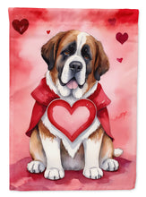 Load image into Gallery viewer, Saint Bernard Valentine’s Day Garden Flag – Dog-Themed Heart Yard Decor