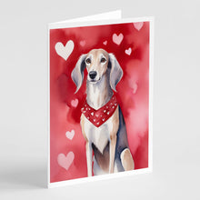 Load image into Gallery viewer, Saluki My Valentine Greeting Cards - Blank Note Cards – 8-Pack of Artist-Designed Cards with Envelopes