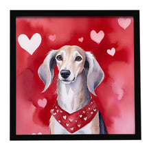 Load image into Gallery viewer, Saluki My Valentine Framed Metal Print