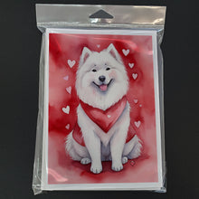 Load image into Gallery viewer, Samoyed My Valentine Greeting Cards - Blank Note Cards – 8-Pack of Artist-Designed Cards with Envelopes