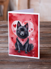 Load image into Gallery viewer, Schipperke My Valentine Greeting Cards - Blank Note Cards – 8-Pack of Artist-Designed Cards with Envelopes