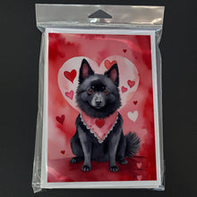 Load image into Gallery viewer, Schipperke My Valentine Greeting Cards - Blank Note Cards – 8-Pack of Artist-Designed Cards with Envelopes