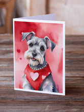 Load image into Gallery viewer, Schnauzer My Valentine Greeting Cards - Blank Note Cards – 8-Pack of Artist-Designed Cards with Envelopes