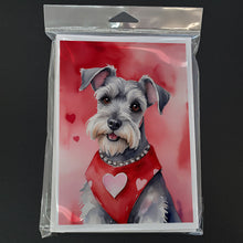 Load image into Gallery viewer, Schnauzer My Valentine Greeting Cards - Blank Note Cards – 8-Pack of Artist-Designed Cards with Envelopes