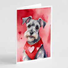 Load image into Gallery viewer, Schnauzer My Valentine Greeting Cards - Blank Note Cards – 8-Pack of Artist-Designed Cards with Envelopes
