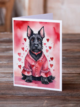 Load image into Gallery viewer, Scottish Terrier My Valentine Greeting Cards - Blank Note Cards – 8-Pack of Artist-Designed Cards with Envelopes