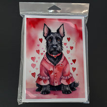 Load image into Gallery viewer, Scottish Terrier My Valentine Greeting Cards - Blank Note Cards – 8-Pack of Artist-Designed Cards with Envelopes