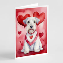 Load image into Gallery viewer, Sealyham Terrier My Valentine Greeting Cards - Blank Note Cards – 8-Pack of Artist-Designed Cards with Envelopes
