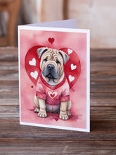 Load image into Gallery viewer, Shar Pei My Valentine Greeting Cards - Blank Note Cards – 8-Pack of Artist-Designed Cards with Envelopes