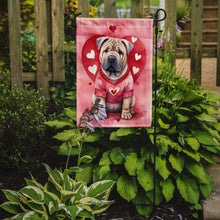 Load image into Gallery viewer, Shar Pei Valentine’s Day Garden Flag – Dog-Themed Heart Yard Decor