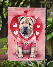Load image into Gallery viewer, Shar Pei Valentine’s Day Garden Flag – Dog-Themed Heart Yard Decor
