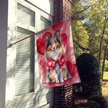 Load image into Gallery viewer, Sheltie My Valentine House Flag