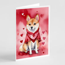 Load image into Gallery viewer, Shiba Inu My Valentine Greeting Cards - Blank Note Cards – 8-Pack of Artist-Designed Cards with Envelopes