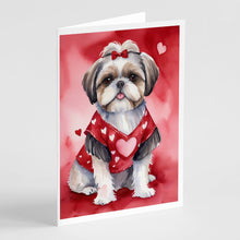 Load image into Gallery viewer, Shih Tzu My Valentine Greeting Cards - Blank Note Cards – 8-Pack of Artist-Designed Cards with Envelopes