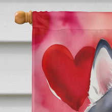 Load image into Gallery viewer, Siberian Husky My Valentine House Flag