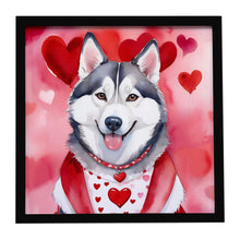 Load image into Gallery viewer, Siberian Husky My Valentine Framed Metal Print